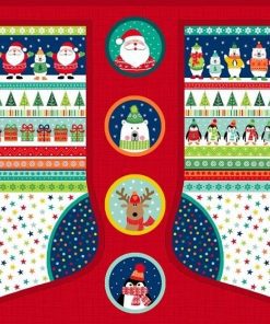 Makower UK Traditional Christmas Patchwork Fabric, lovestitching.co.uk, UK, NI, Northern Ireland, ROI