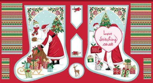 Makower UK Dear Santa Stocking Panel, lovestitching.co.uk,